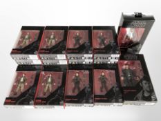 16 Hasbro Star Wars The Black Series figurines, boxed.