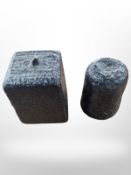 Two cast iron weights,