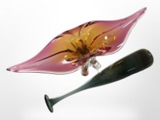 An art glass bowl by Josef Hospodka for Chribska, width 51cm,