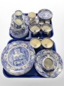 A collection of mostly Copeland Spode Italian blue and white ceramics (2 trays)