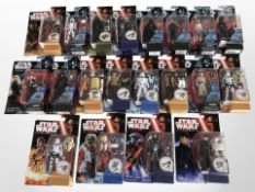 18 Hasbro Disney Star Wars figurines including The Force Awakens, Rogue One, etc., boxed.