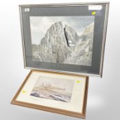 Edward Grieg Hall (British, 20th Century) Pillar Rock, watercolour, 36cm by 49cm,