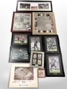 A group of football colour photographic pictures including signed examples by Peter Beardsley,