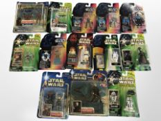 13 Hasbro and Kenner Star Wars figurines, boxed.