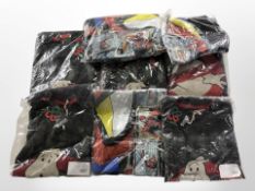 Eight pairs of Marvel and Ghostbusters-themed pyjamas.