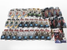 30 Hasbro Disney Star Wars figurines including Rogue One, Resistance, etc., boxed.