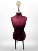 A mannequin standard lamp, height 126cm.