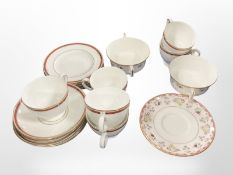 A Wedgwood Colorado part tea set and a pair of Wedgwood Bianca twin handled bowls and saucers