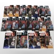 18 Hasbro Disney Star Wars figurines including The Force Awakens, Rogue One, etc., boxed.