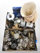 A quantity of silver-plate and pewter wares, table cutlery,