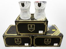 Three boxed pairs of Edinburgh Crystal tumblers