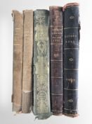 Five volumes of The Illustrated London News, earliest 1851.