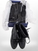 A pair of lady's Caprice leather boots, size 4, and a further pair of size 5 shoes.