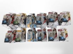 36 Hasbro Disney Star Wars figurines including Resistance, etc., boxed.