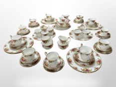 Approximately 80 pieces of Royal Albert Old Country Roses tea and dinner porcelain.