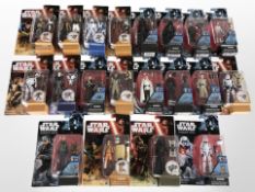 18 Hasbro Disney Star Wars figurines including The Force Awakens, Rogue One, etc., boxed.