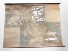 A pull-down map of the North of England and Scotland, approximately 136cm x 107cm.