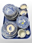 Apporximatel 43 pieces of Copeland Spode Italian blue and white tea and dinner china.