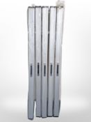Five aluminium billiards cue cases,