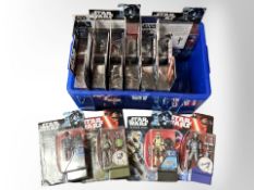 Eighteen Hasbro Star Wars figures including Rogue One, The Force Awakens,