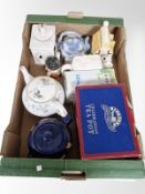 A collection of teapots including Ringtons,