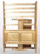 A contemporary pine four-foot bed frame.