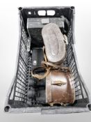 A pair of Charles Frank 10 x 50 binoculars in leather case, other contemporary binoculars,