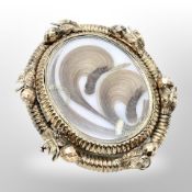 A superb quality highly ornate Victorian gold memoriam brooch