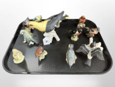 A group of china birds by Beswick and Goebel.