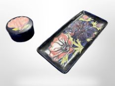 A Moorcroft shallow rectangular tray,