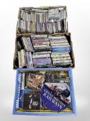 A quantity of DVDs and CDs (three boxes)