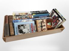 A wooden drawer containing antiquarian and later volumes : the Wild West, films,