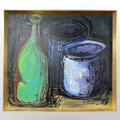 ** Muller : Still life study with three pots, oil on canvas, dated '76, 50 cm x 56 cm, framed.