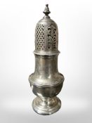 A silver sugar castor, indistinct marks, height 18 cm CONDITION REPORT: 257.