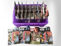 Eighteen Hasbro Star Wars figures including Rogue One, The Force Awakens,