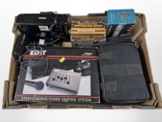 An Edit VMX 3000 stereo audio/video editing system, in box, portable DVD player, SatNav,