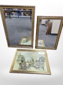 Nine various mirrors and pictures, two oil paintings by Florence Murray,