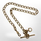An 18ct gold Albert chain,