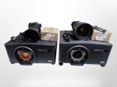 Two Christie DS Plus 6K-M projectors with accompanying lenses, remote,