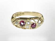 An antique 18ct gold ruby and diamond ring, size N CONDITION REPORT: 2.