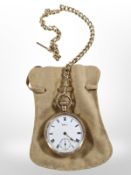 A Waltham gold-plated open face pocket watch, with movement numbered 18744922,