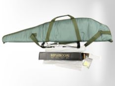 An air rifle bag, together with a Bushnell 6-24x50 rifle scope, in original box.