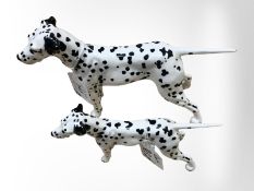 A Royal Doulton figure : Dalmation, Hn1113, height 15 cm, together another similar and smaller,