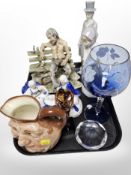 A group of English and continental ceramics, Doulton jug,