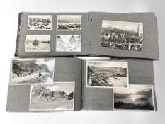 Two albums of German post-war monochrome photographs depicting topographical scenes, landscapes,