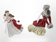 Two Royal Worcester limited edition Le Petites figurines comprising Lara, Christmas Morning,
