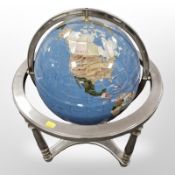 A gemstone globe,