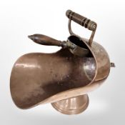 A Victorian copper coal scuttle