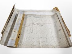 A group of vintage rolled Ordnance Survey maps