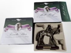 Two Atlas Editions cast-resin figures of jockeys on horseback entitled 'Mill Reef' and 'Kauto Star',